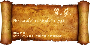 Molcsán Györgyi névjegykártya